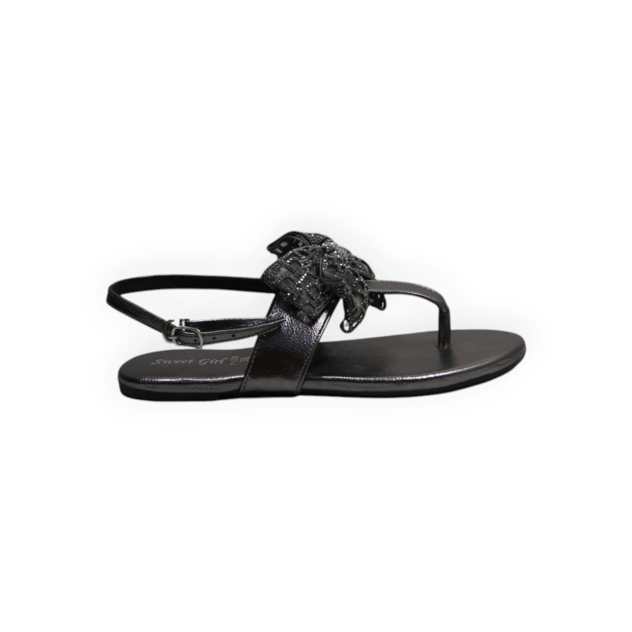 Sweet Girl Embellished Bow Flat Sandals (415)