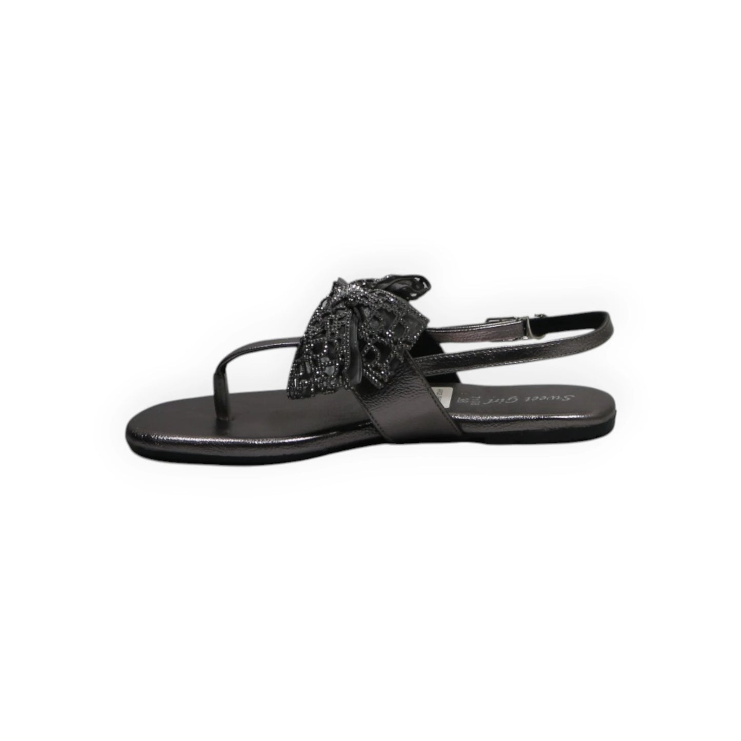 Sweet Girl Embellished Bow Flat Sandals (415)