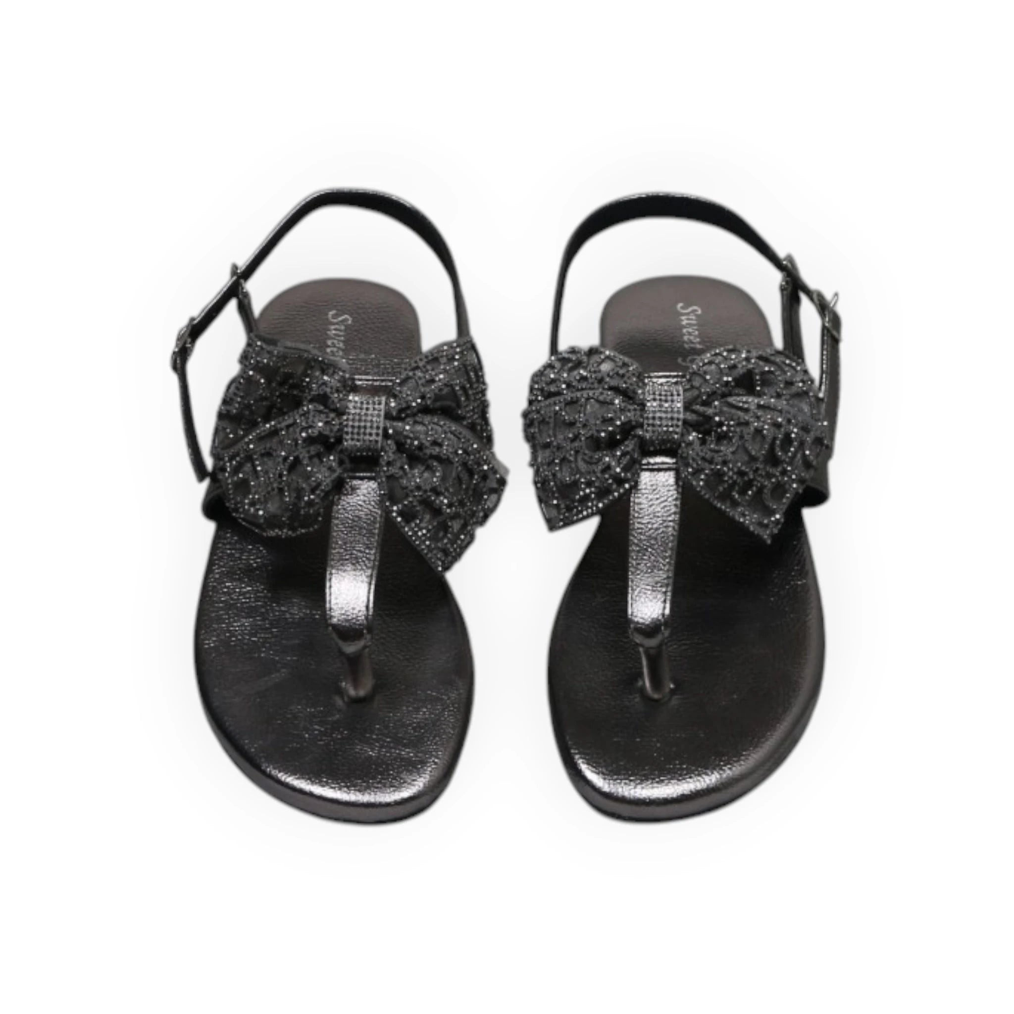 Sweet Girl Embellished Bow Flat Sandals (415)