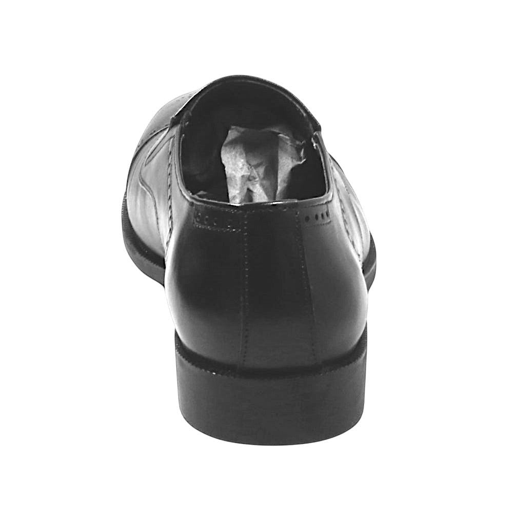 ARQS.PK 1726 black leather dress shoe viewed from the back showing the heel and stitched detailing