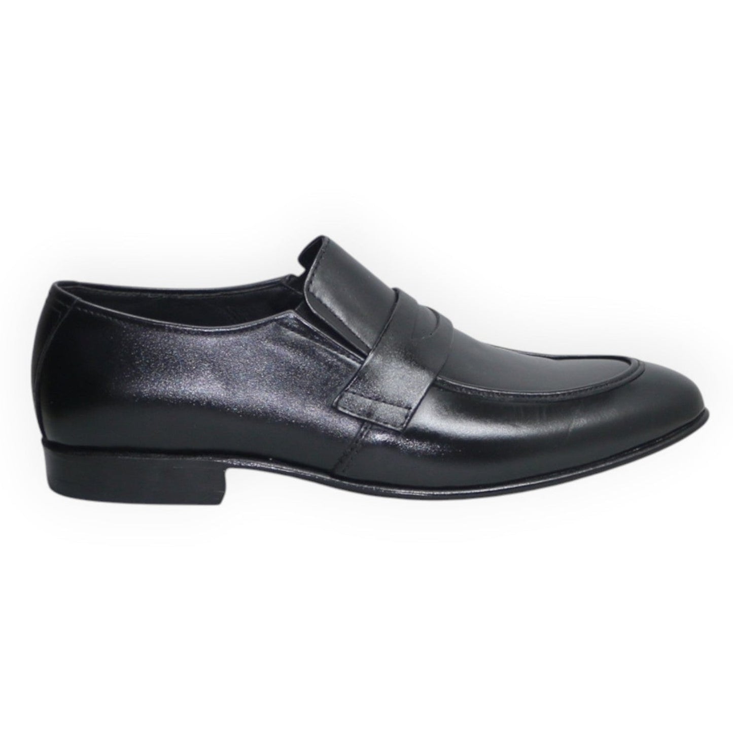ARQS.PK 1750 black leather penny loafer dress shoe with a polished finish and classic slip-on design