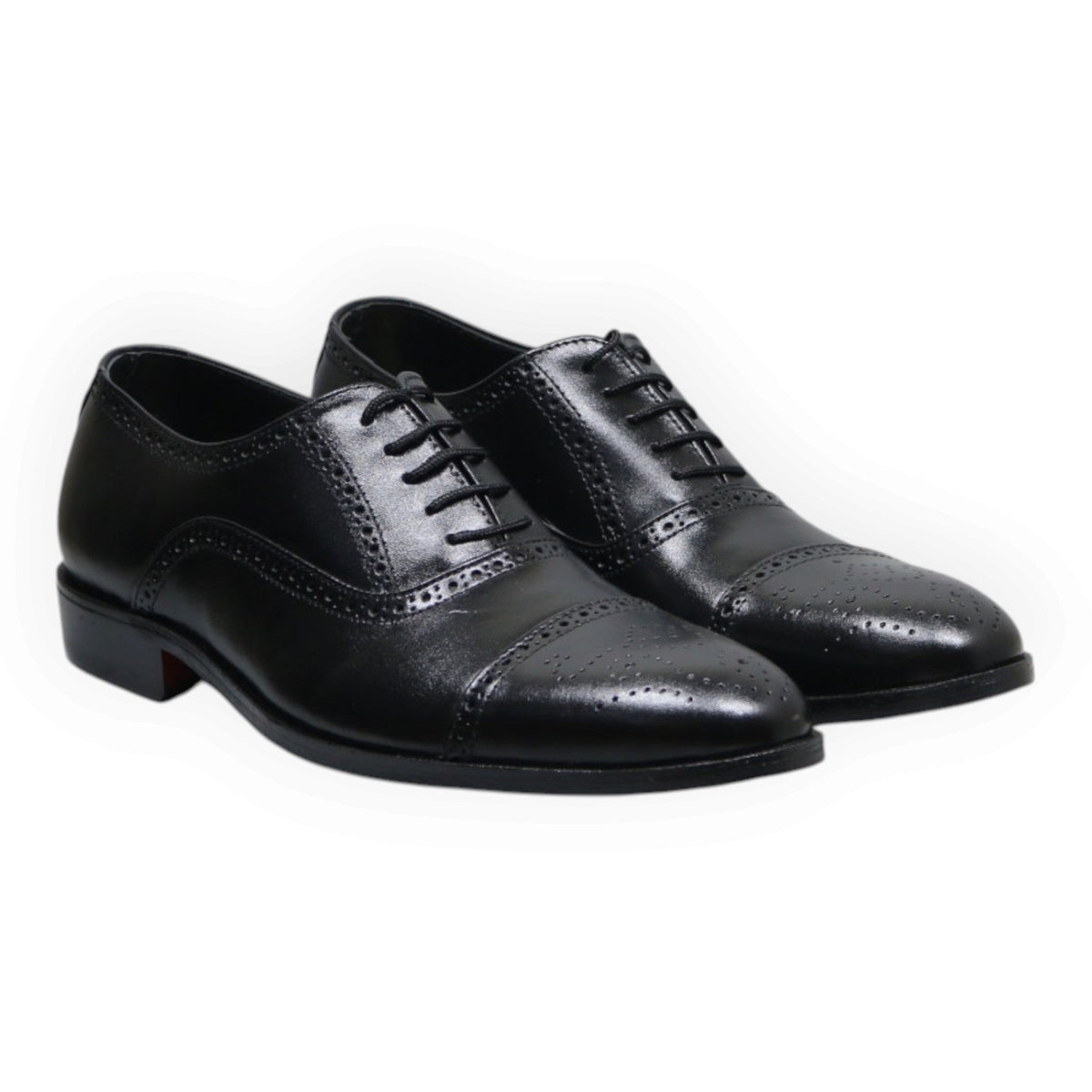 ARQS.PK 873N black leather oxford shoes featuring classic brogue detailing and a polished finish.