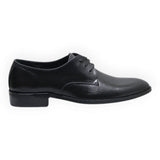 ARQS.PK black leather derby dress shoes with a classic lace-up design and a sleek, professional silhouette.
