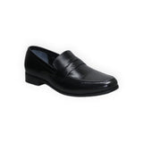 ARQS.PK classic black leather penny loafer dress shoe with a polished finish and traditional strap detail
