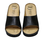 ARQS.PK Dr Mauch black leather reflexology slippers with acupressure points for therapeutic foot comfort