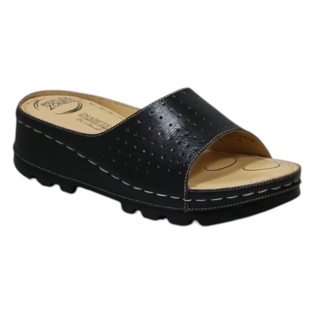 ARQS.PK Dr Mauch reflexology slippers in black with acupressure points and a comfortable wedge sole
