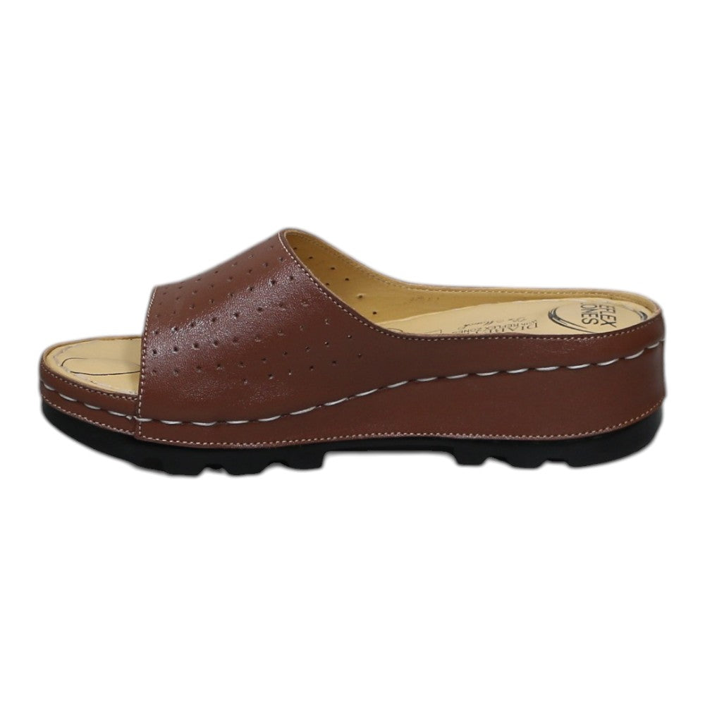 ARQS.PK Dr Mauch brown leather reflexology slippers with acupressure points and a comfortable wedge sole