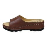 ARQS.PK Dr Mauch brown leather reflexology slippers with acupressure points and a comfortable wedge sole