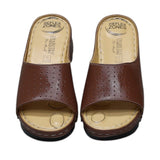 ARQS.PK Dr Mauch brown leather reflexology slippers with acupressure points for therapeutic foot comfort