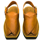 ARQS.PK mustard textured Peshawari Chappals with padded insoles for formal events and weddings