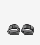 ARQS.PK Pierre Cardin black casual sandals with adjustable velcro buckle straps, rear view